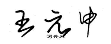 朱錫榮王元申草書個性簽名怎么寫