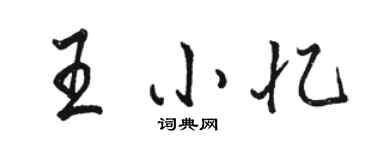 駱恆光王小憶行書個性簽名怎么寫