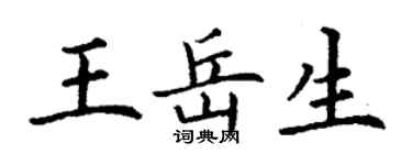 丁謙王岳生楷書個性簽名怎么寫