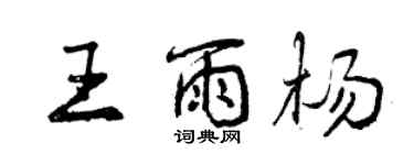 曾慶福王雨楊行書個性簽名怎么寫