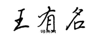 王正良王有名行書個性簽名怎么寫