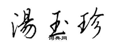 王正良湯玉珍行書個性簽名怎么寫