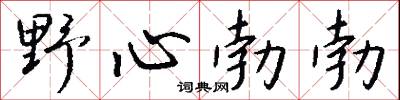 野心勃勃怎么寫好看
