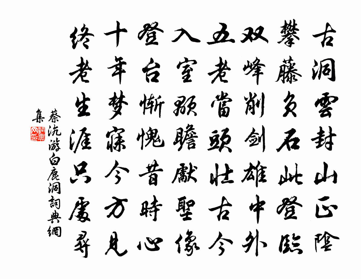 蔡沆游白鹿洞書法作品欣賞