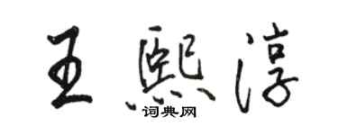 駱恆光王熙淳行書個性簽名怎么寫