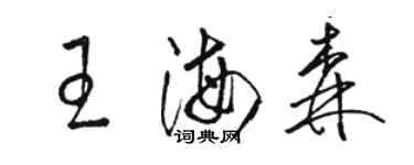 駱恆光王海森草書個性簽名怎么寫