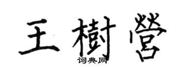 何伯昌王樹營楷書個性簽名怎么寫