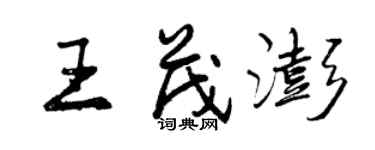 曾慶福王茂澎行書個性簽名怎么寫