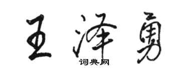 駱恆光王澤勇行書個性簽名怎么寫