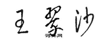 駱恆光王翠沙草書個性簽名怎么寫