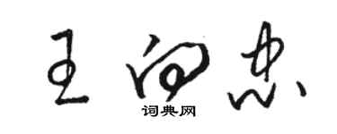 駱恆光王向忠草書個性簽名怎么寫