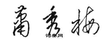 駱恆光蕭秀梅草書個性簽名怎么寫