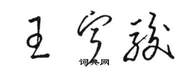 駱恆光王寧駿草書個性簽名怎么寫