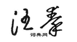 駱恆光汪秦草書個性簽名怎么寫