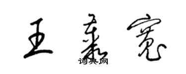 梁錦英王叢寬草書個性簽名怎么寫