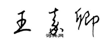 梁錦英王嘉卿草書個性簽名怎么寫