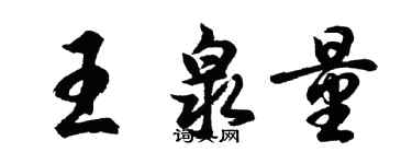 胡問遂王泉量行書個性簽名怎么寫