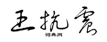 曾慶福王抗震草書個性簽名怎么寫