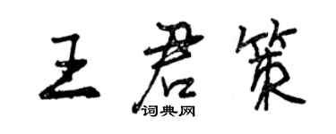 曾慶福王君策行書個性簽名怎么寫