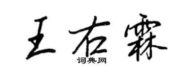 王正良王右霖行書個性簽名怎么寫