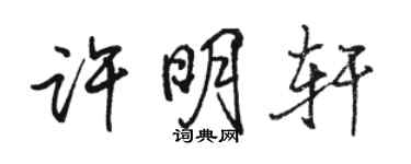 駱恆光許明軒行書個性簽名怎么寫