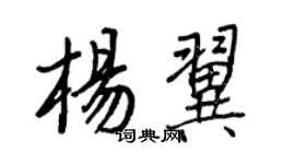 王正良楊翼行書個性簽名怎么寫