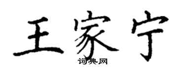 丁謙王家寧楷書個性簽名怎么寫