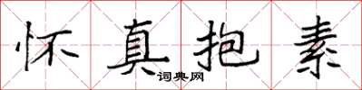 袁強懷真抱素楷書怎么寫