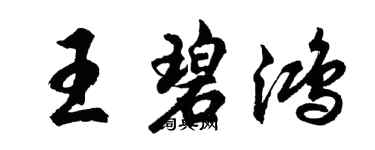 胡問遂王碧鴻行書個性簽名怎么寫