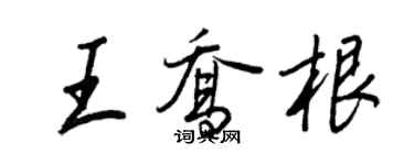 王正良王喬根行書個性簽名怎么寫