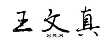 曾慶福王文真行書個性簽名怎么寫
