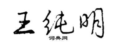 曾慶福王純明行書個性簽名怎么寫