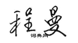 駱恆光程曼行書個性簽名怎么寫