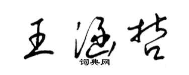 梁錦英王涵哲草書個性簽名怎么寫