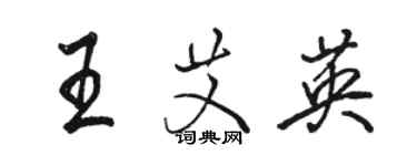 駱恆光王艾英行書個性簽名怎么寫