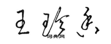 駱恆光王珍香草書個性簽名怎么寫