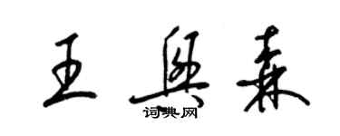 梁錦英王興森草書個性簽名怎么寫