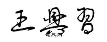 曾慶福王興習草書個性簽名怎么寫