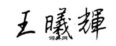 王正良王曦輝行書個性簽名怎么寫