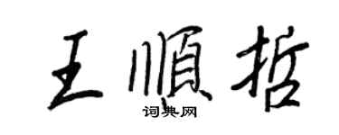 王正良王順哲行書個性簽名怎么寫