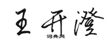 駱恆光王開澄行書個性簽名怎么寫