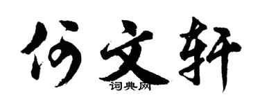 胡問遂何文軒行書個性簽名怎么寫