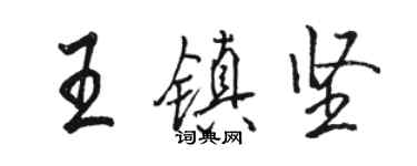 駱恆光王鎮堅行書個性簽名怎么寫