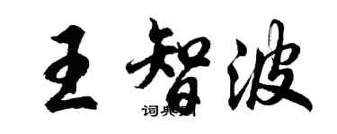 胡問遂王智波行書個性簽名怎么寫