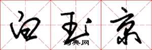 朱錫榮白玉京草書怎么寫