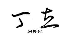 曾慶福丁立草書個性簽名怎么寫