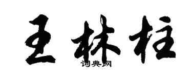 胡問遂王林柱行書個性簽名怎么寫