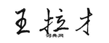 駱恆光王拉才行書個性簽名怎么寫
