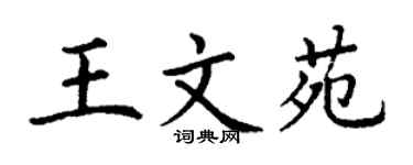 丁謙王文苑楷書個性簽名怎么寫