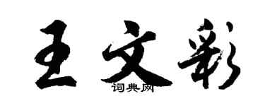 胡問遂王文彩行書個性簽名怎么寫